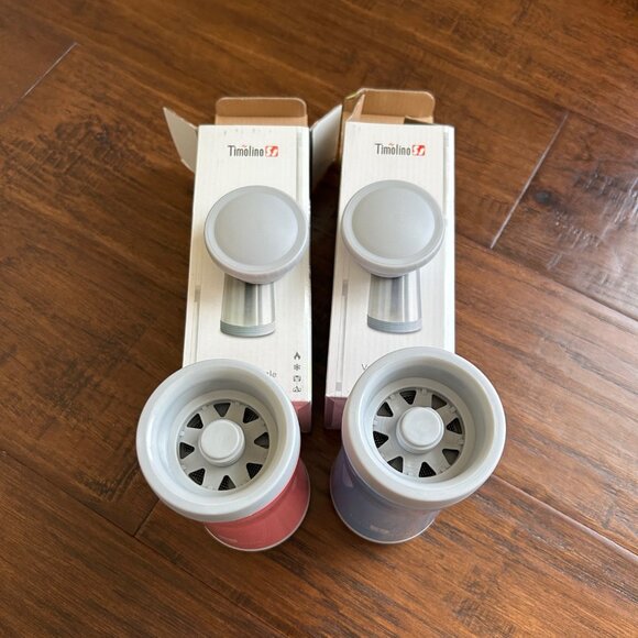 Timolino water bottles TWO blue and pink 12oz stainless steel BRAND NEW tumblers - Picture 4 of 5